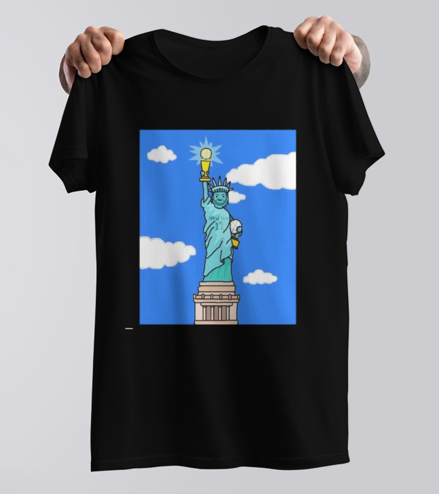 Jalen Brunson Statue Of Liberty New York 11 NBA Trophy T-Shirt
