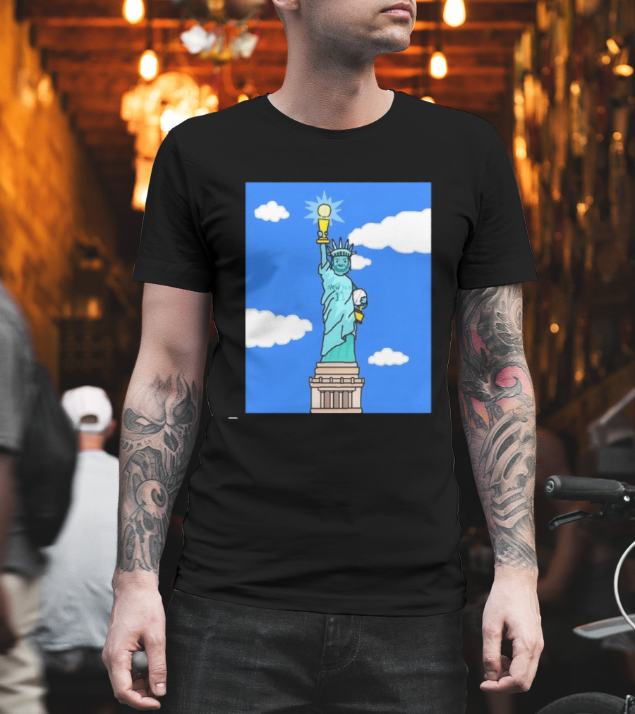 Jalen Brunson Statue Of Liberty New York 11 NBA Trophy T-Shirt