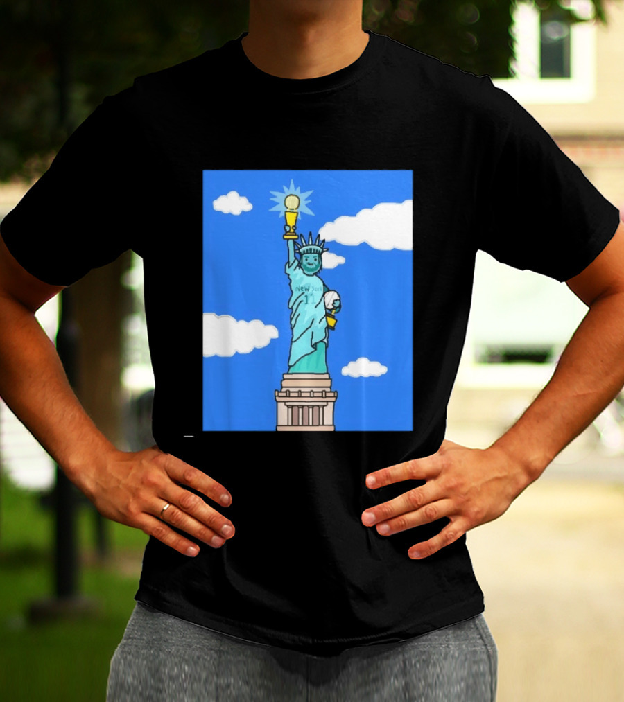 Jalen Brunson Statue Of Liberty New York 11 NBA Trophy T-Shirt