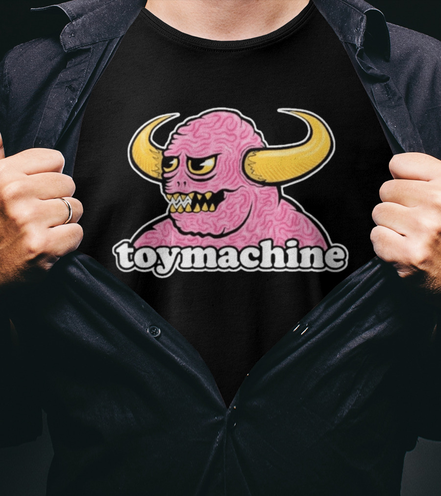 Toy Machine Monster With Horns And Brain Texture T-Shirt