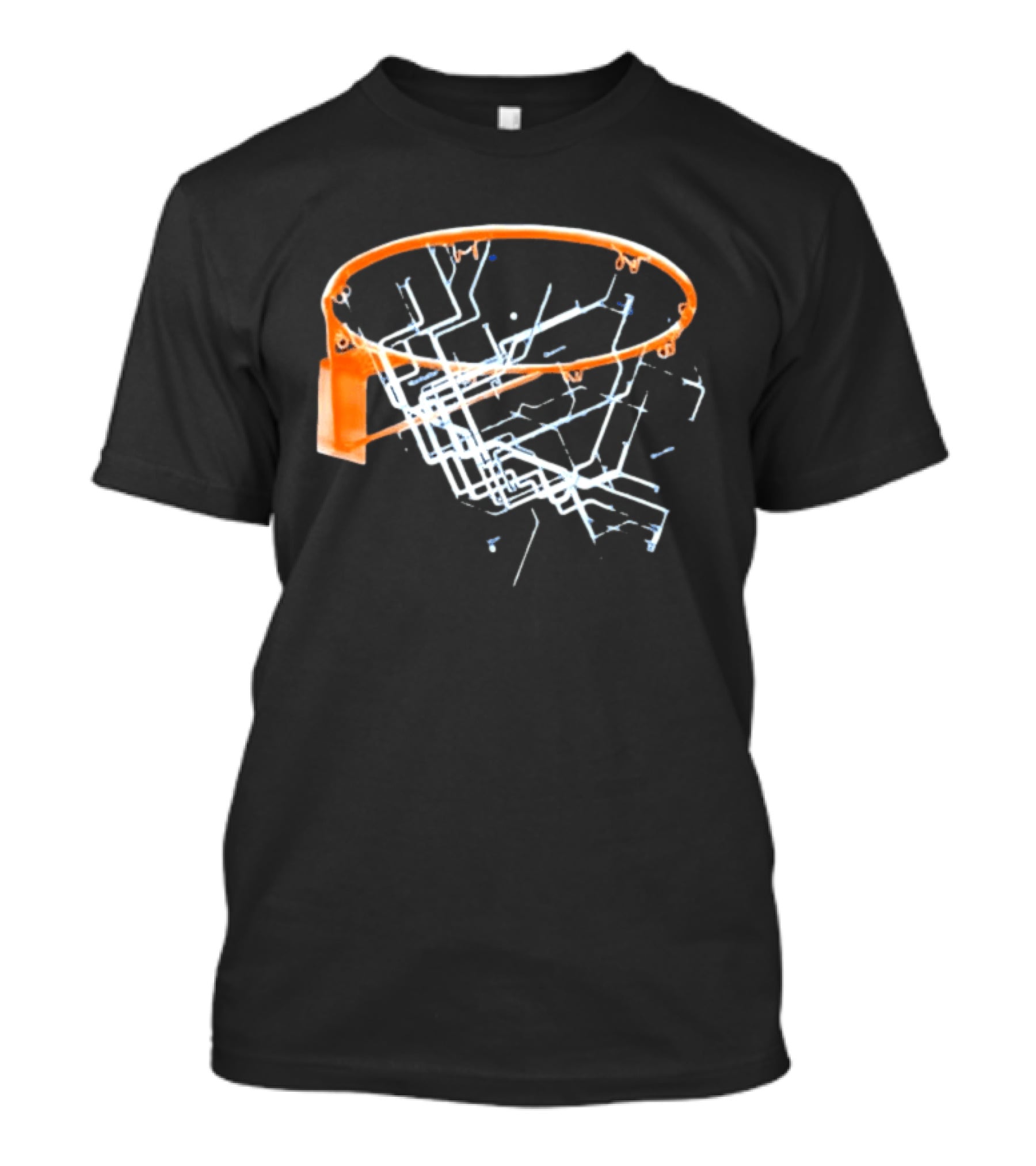 New York City Subway Map Basketball Hoop The Bronx Manhattan Queens T-Shirt