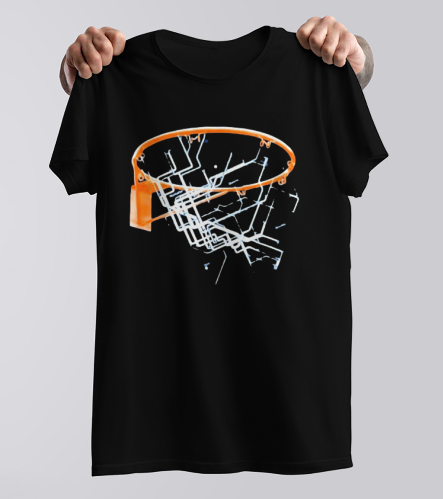 New York City Subway Map Basketball Hoop The Bronx Manhattan Queens T-Shirt