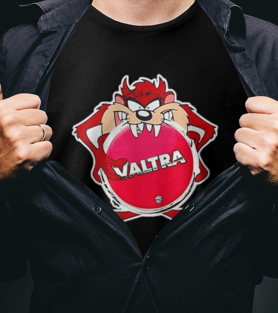 Valtra Tasmanian Devil Character Holding Red Disc T-Shirt