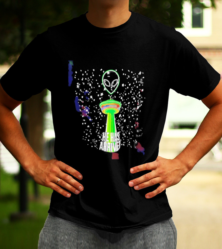 Wemby Spurs Alien He Has Arrived San Antonio Tower NBA Spurs T-Shirt
