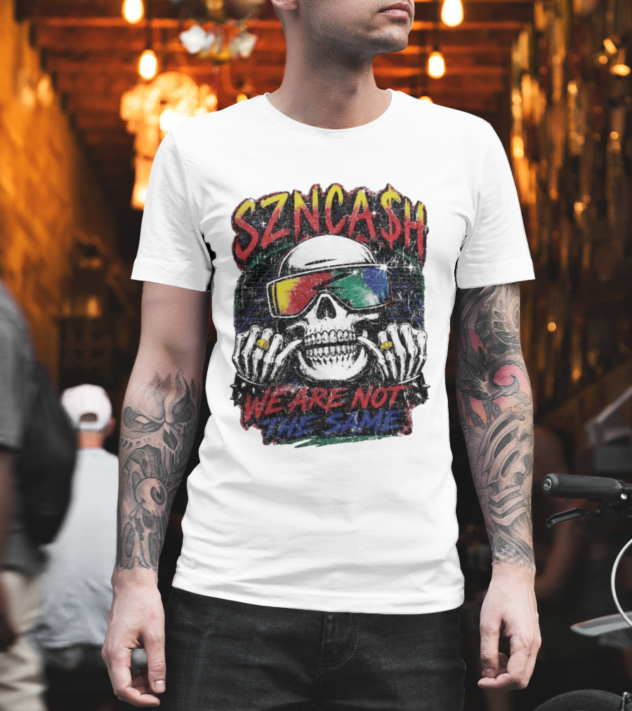 SZNCA$H We Are Not The Same Skull With Sunglasses T-Shirt