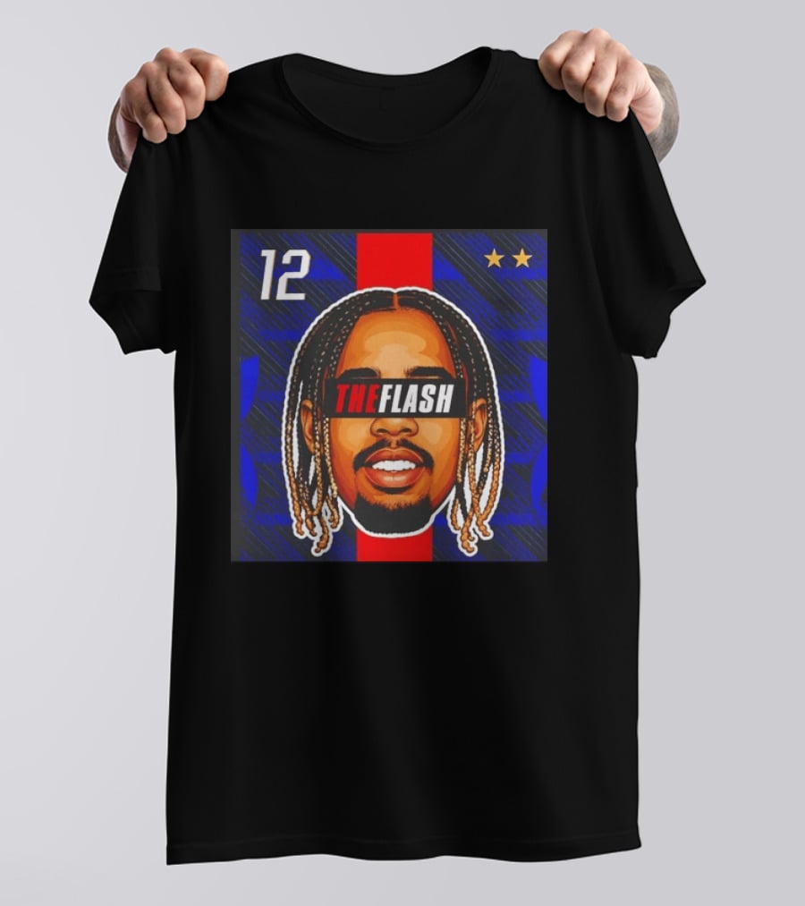 Bradley Barcola The Flash Big Head 12 France National Football Team Stars T-Shirt