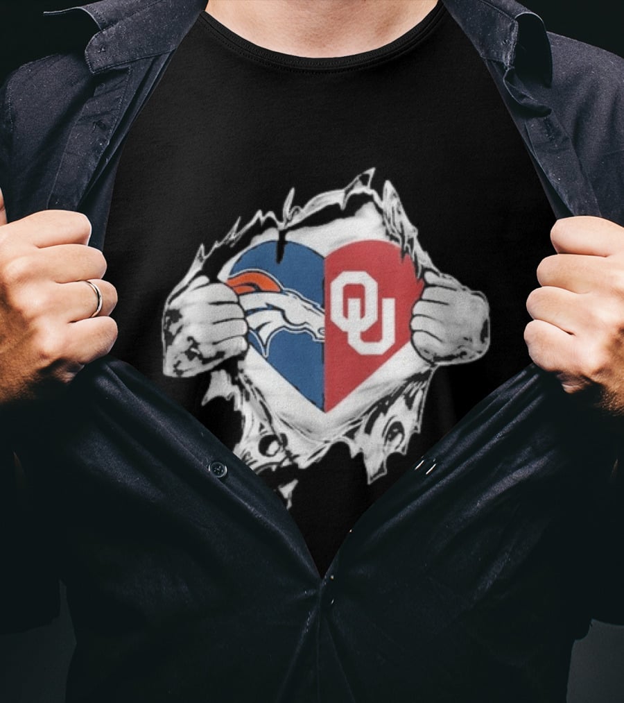 Broncos OU Sooners Heart Blend T-Shirt