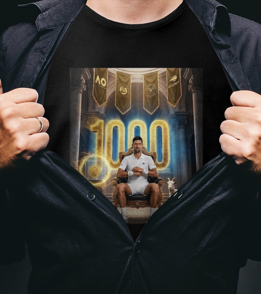 Novak Djokovic 1000 Weeks ATP Top 20 Tennis Player T-Shirt