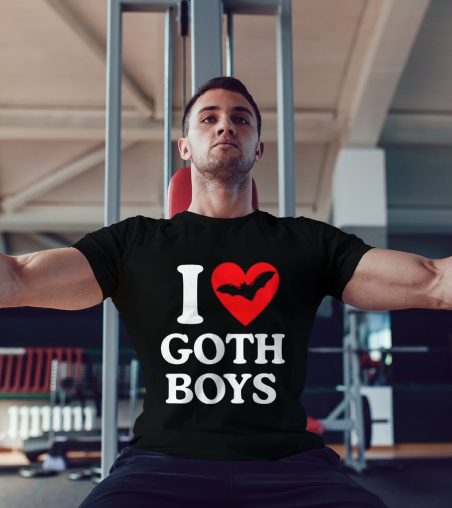 I Love Goth Boys Heart Bat T-Shirt