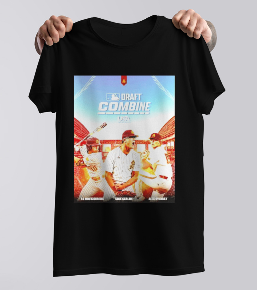 MLB Draft Combine Moutzouridis Carlon Overbay Arizona State Sun Devils Baseball T-Shirt