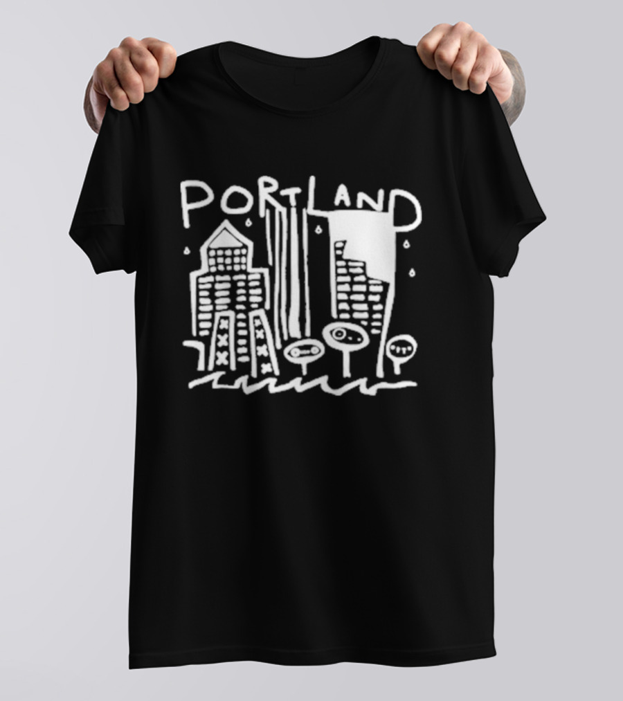 Portland Oregon Sketch Cityscape Drawing T-Shirt