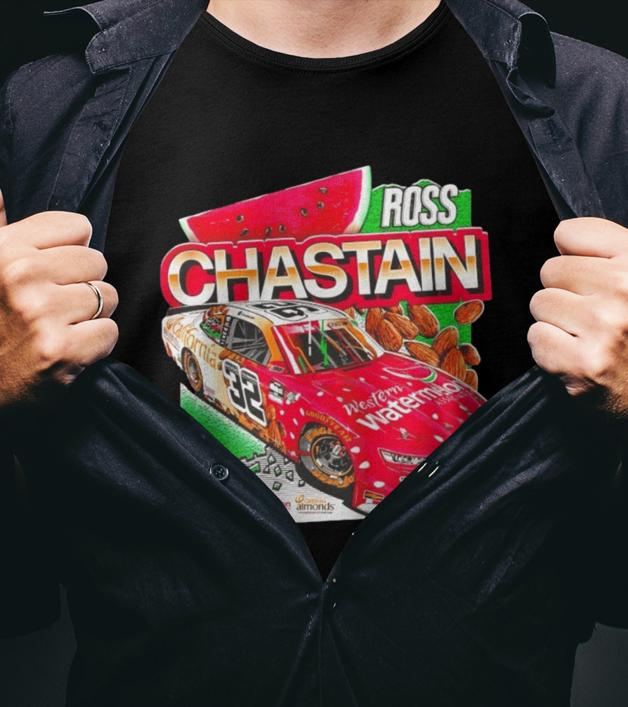 Ross Chastain 32 Western Watermelon California Almonds NASCAR Racing Car T-Shirt