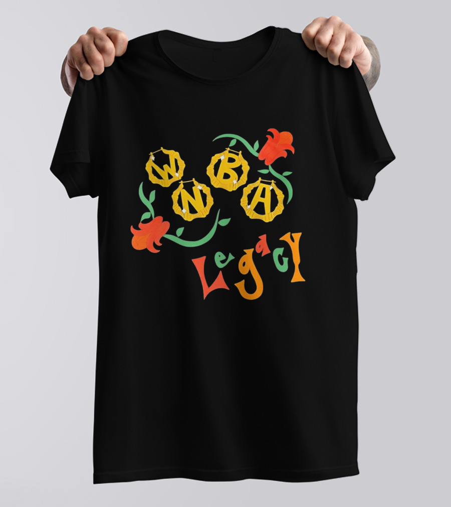 WNBA Bamboo Hoop Earrings Legacy Floral T-Shirt