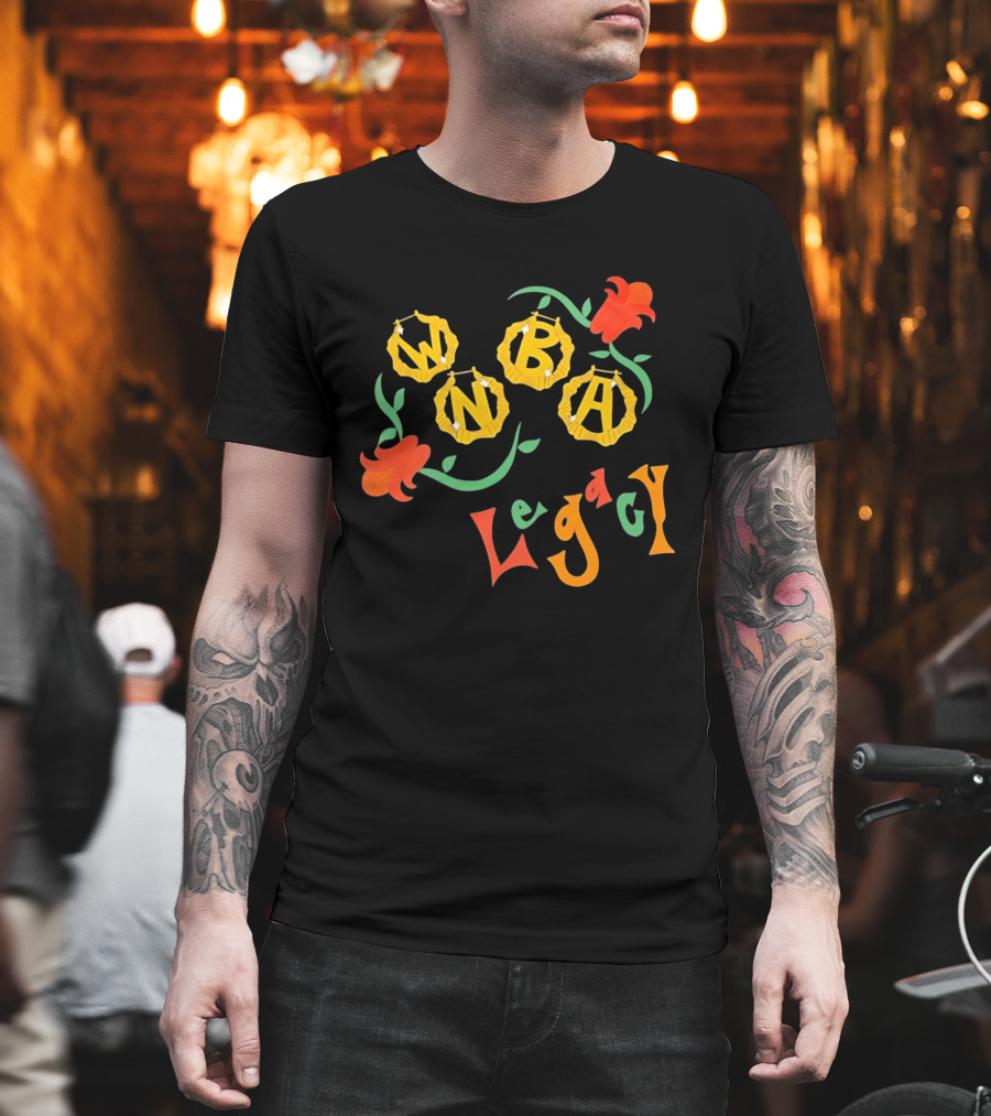 WNBA Bamboo Hoop Earrings Legacy Floral T-Shirt