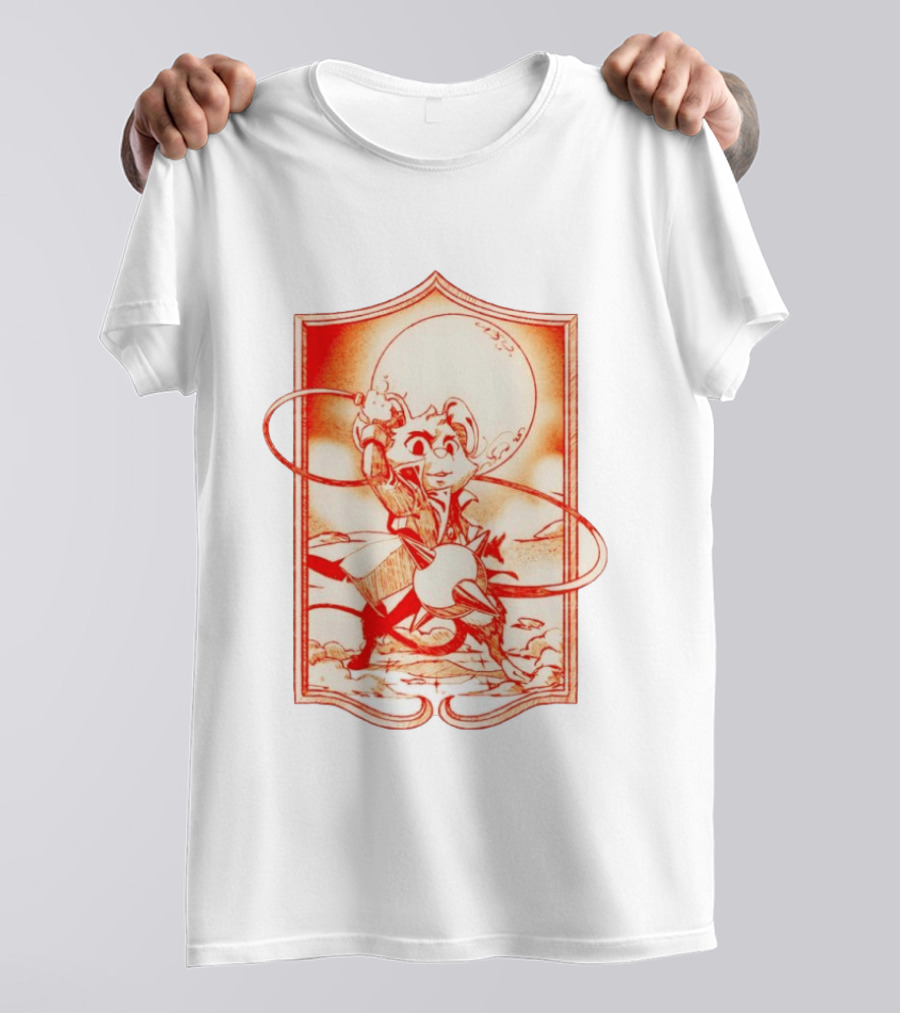 Biker Mice From Mars Throttle Wielding Flail Against Moonlit Backdrop T-Shirt