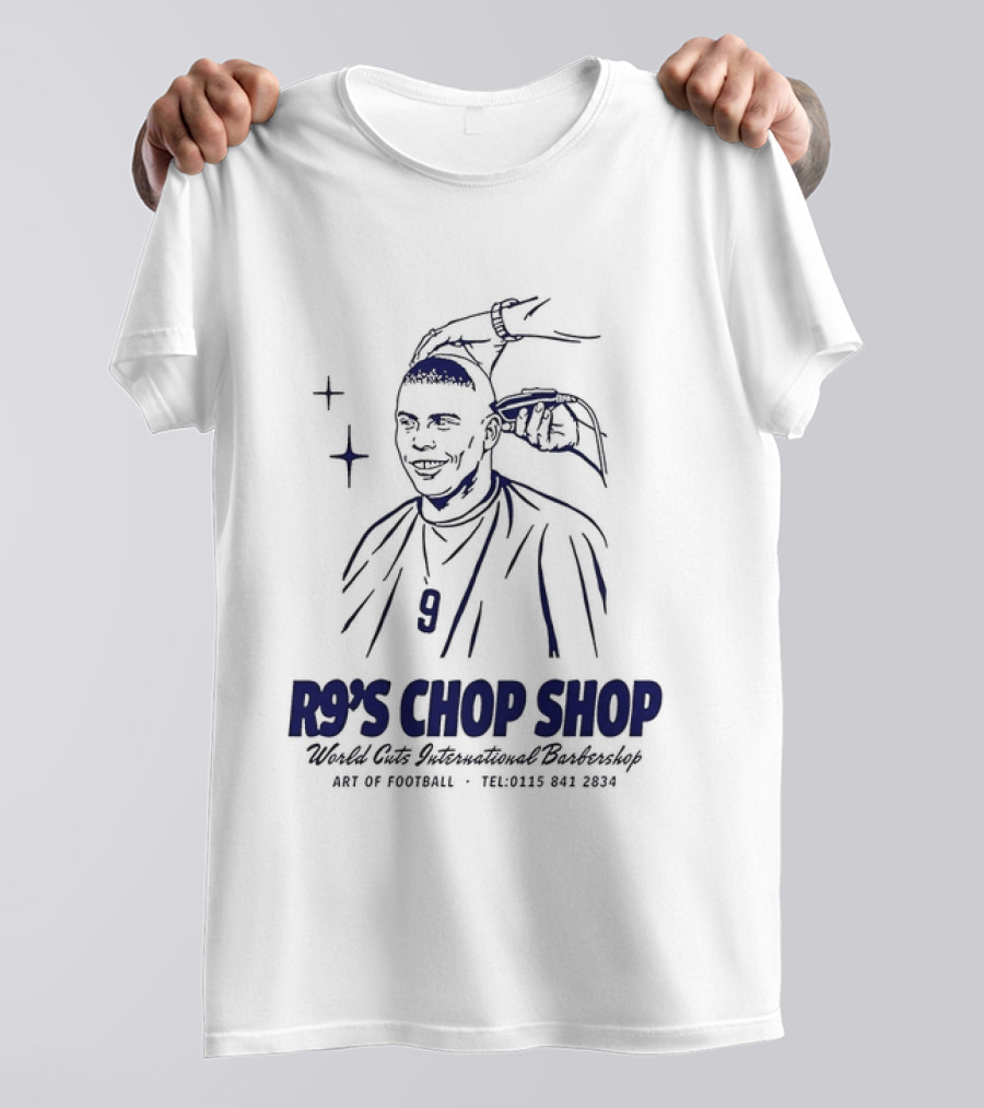 R9's Chop Shop Brazil Ronaldo National Team Barber Art Of Football T-Shirt