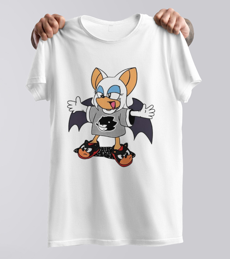 Rouge The Bat Wearing Shadow The Hedgehog Fan T-Shirt