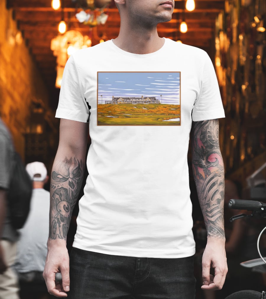 Shinnecock Hills Golf Club Clubhouse Course Landscape View Southampton New York T-Shirt