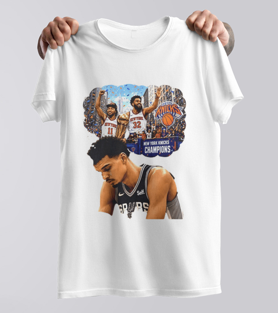 Victor Wembanyama Spurs Dreaming Jalen Brunson Karl Anthony Towns Knicks Champions T-Shirt