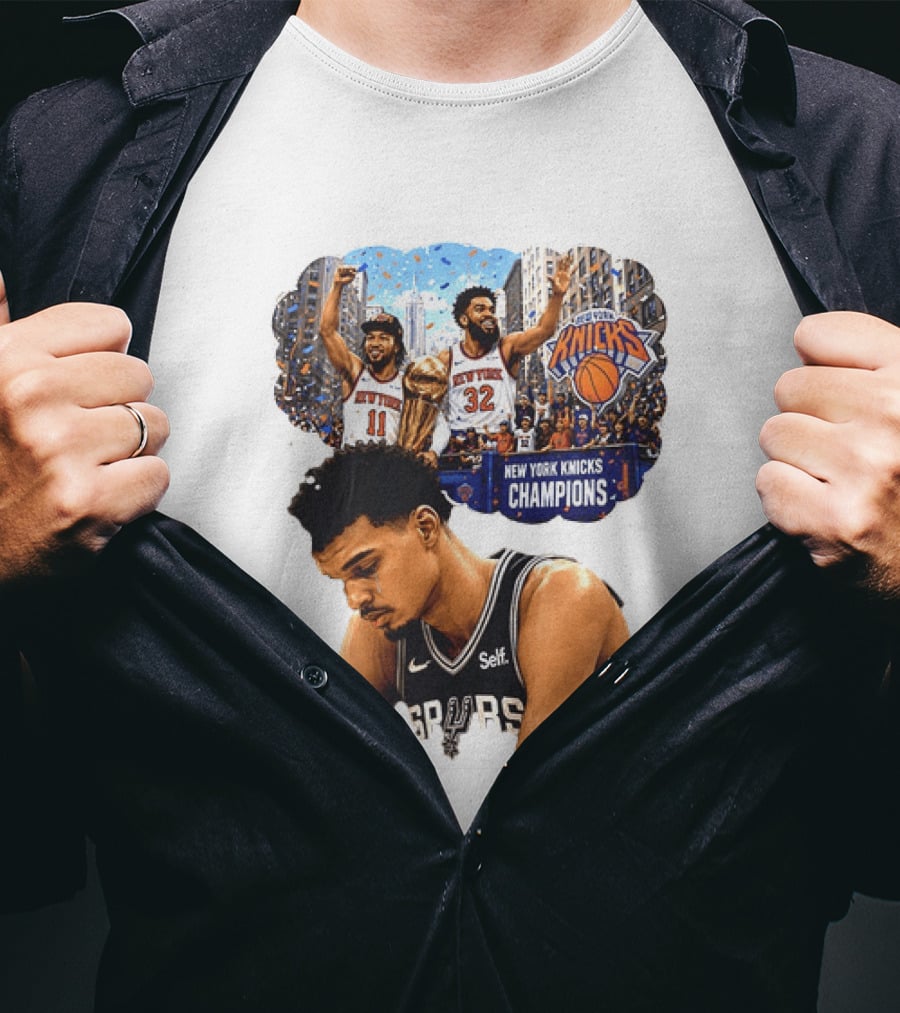 Victor Wembanyama Spurs Dreaming Jalen Brunson Karl Anthony Towns Knicks Champions T-Shirt