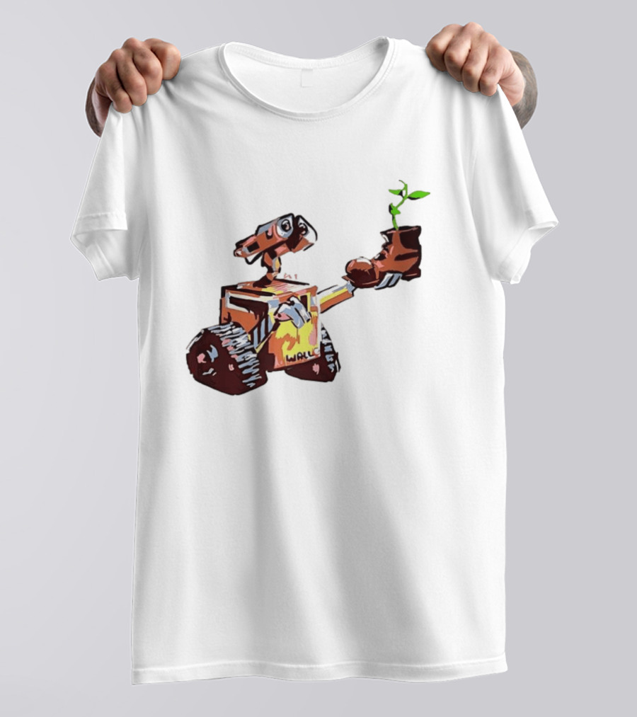 Pixar WALL E Holding Boot With Plant Iconic Scene T-Shirt