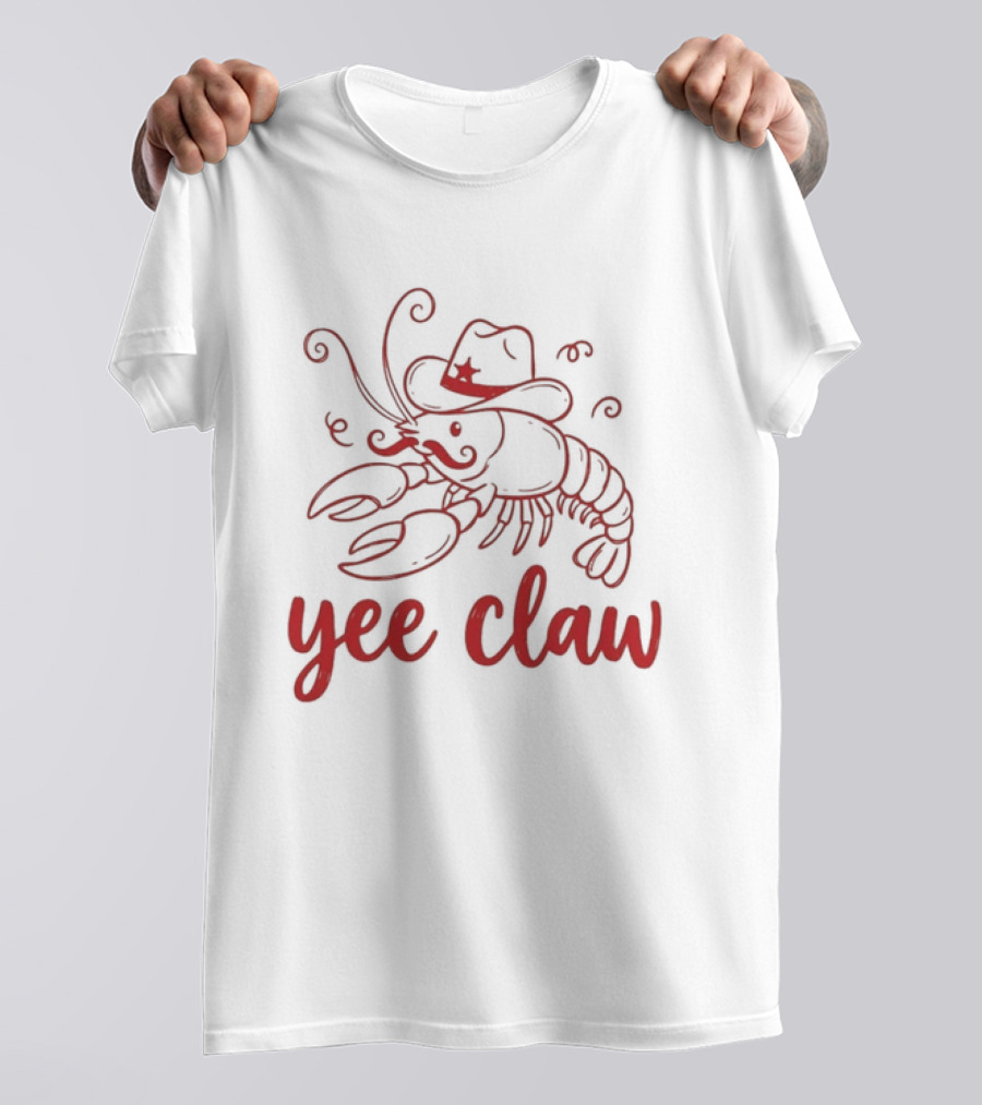 Yee Claw Lobster Cowboy Hat Rodeo Wrangler T-Shirt