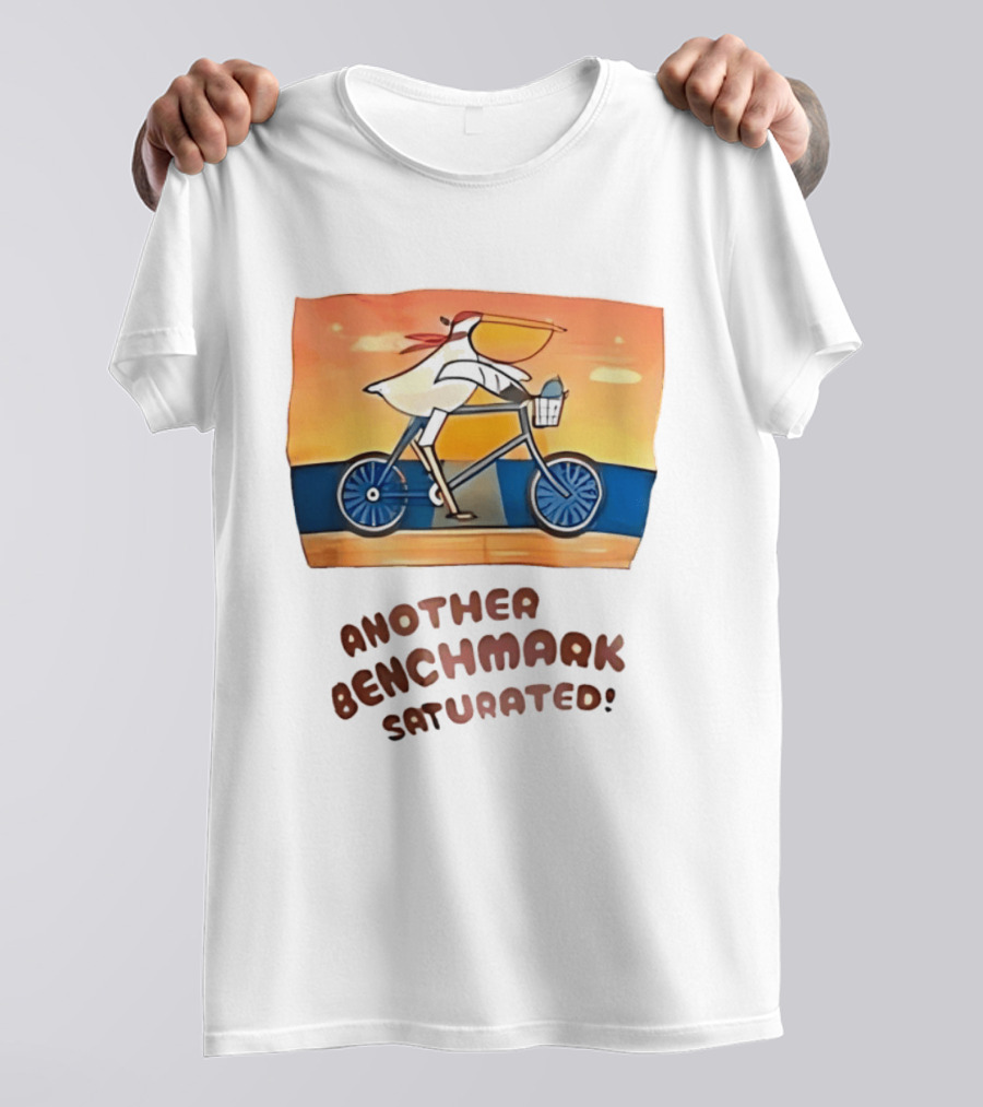 Another Benchmark Saturated Pelican On Bicycle T-Shirt