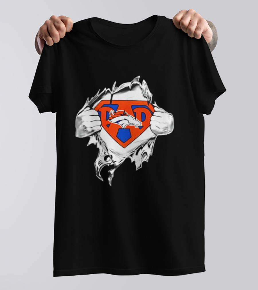 Denver Broncos Super Dad Happy Father's Day Hero Football Fan T-Shirt