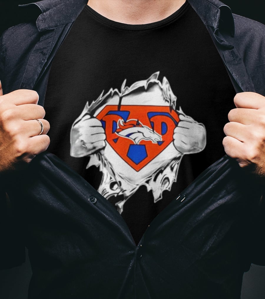 Denver Broncos Super Dad Happy Father's Day Hero Football Fan T-Shirt
