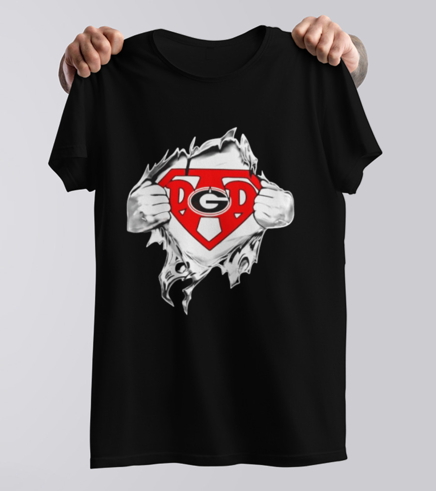 Georgia Bulldogs NCAA Super Dad Happy Father's Day Hero T-Shirt