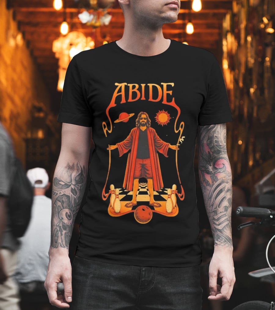 The Big Lebowski Abide Dude Bowling Solar System T-Shirt