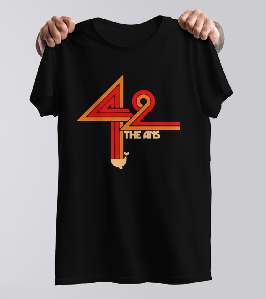 The Hitchhiker's Guide To The Galaxy 42 The Answer Text With Whale T-Shirt