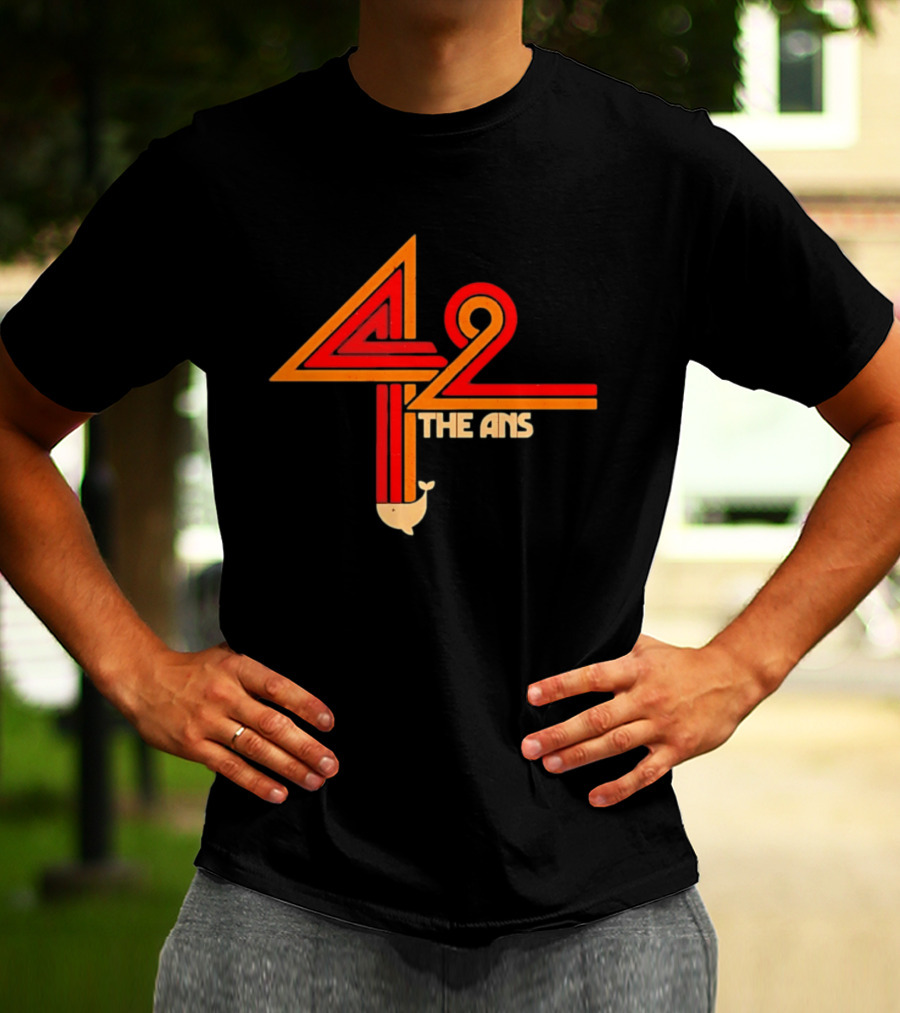 The Hitchhiker's Guide To The Galaxy 42 The Answer Text With Whale T-Shirt