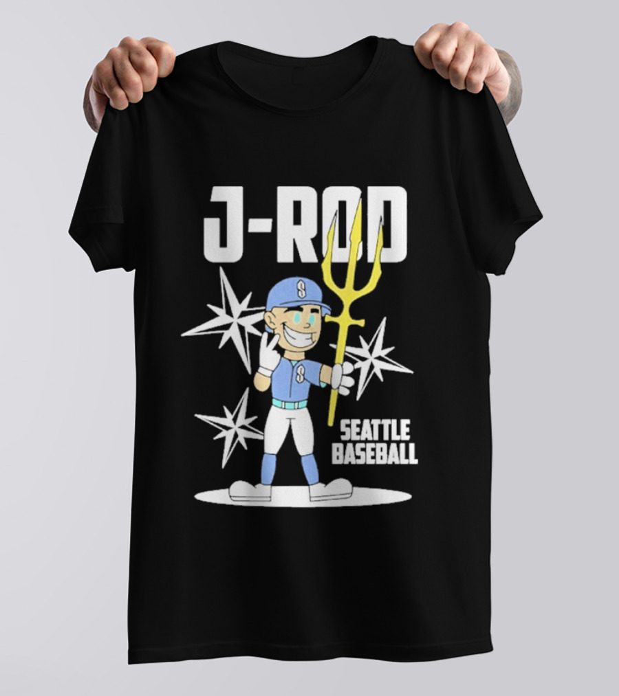 J Rod Seattle Baseball Julio Rodríguez Cartoon Trident Stars T-Shirt