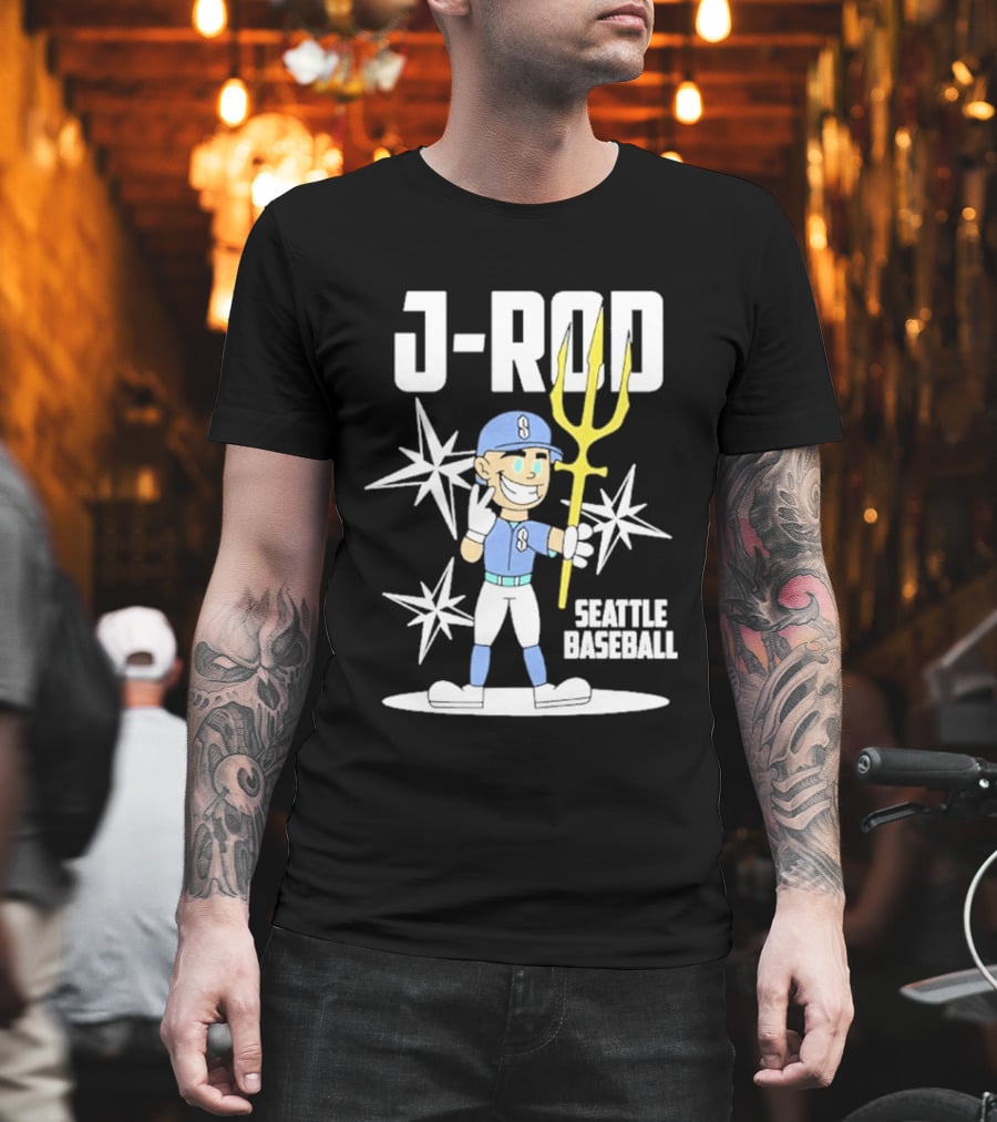 J Rod Seattle Baseball Julio Rodríguez Cartoon Trident Stars T-Shirt