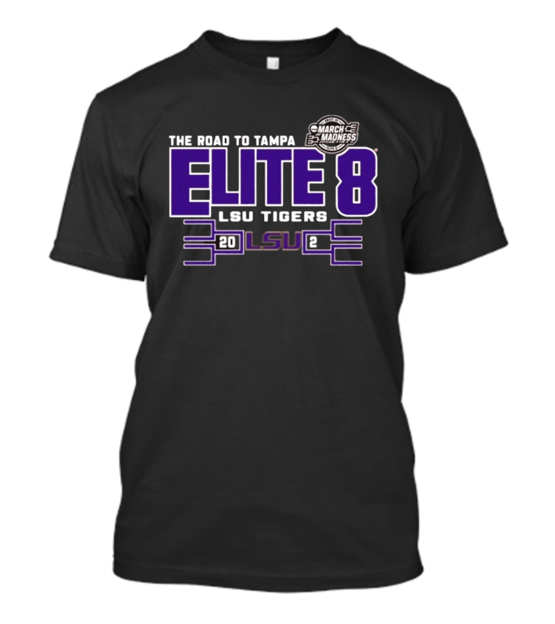The Road To Tampa March Madness Elite 8 LSU Tigers 2025 NCAA Women's Basketball Tournament T-Shirt