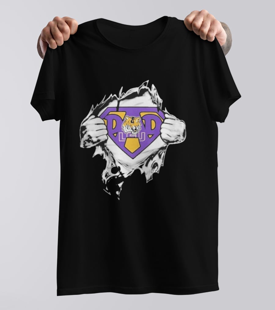 LSU Tigers Super Dad Ripped Chest T-Shirt