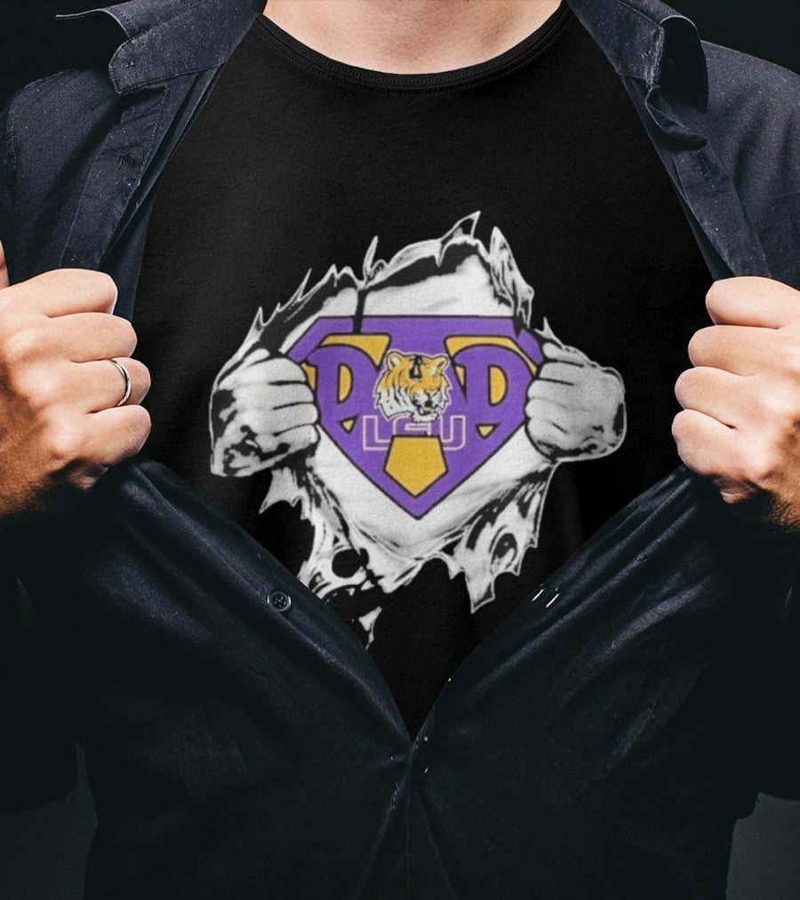 LSU Tigers Super Dad Ripped Chest T-Shirt