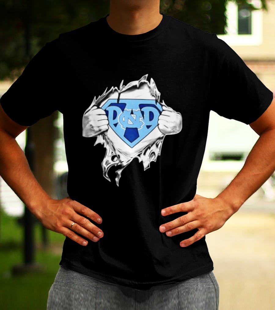 North Carolina Tar Heels NCAA Super Dad Happy Father's Day T-Shirt