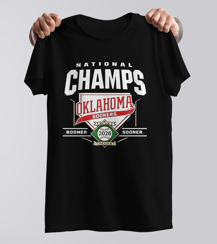 Oklahoma Sooners NCAA National Champs 2026 Omaha Boomer Sooner T-Shirt
