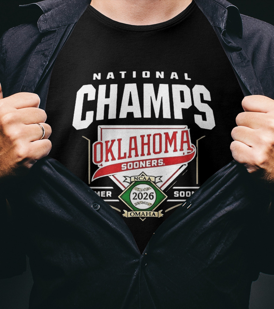 Oklahoma Sooners NCAA National Champs 2026 Omaha Boomer Sooner T-Shirt