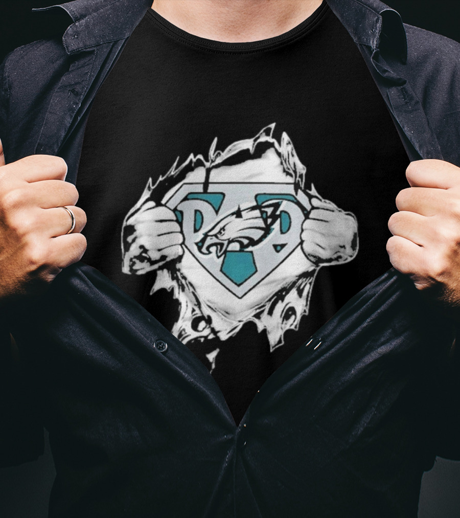 Philadelphia Eagles Super Dad Ripped Chest Fan T-Shirt