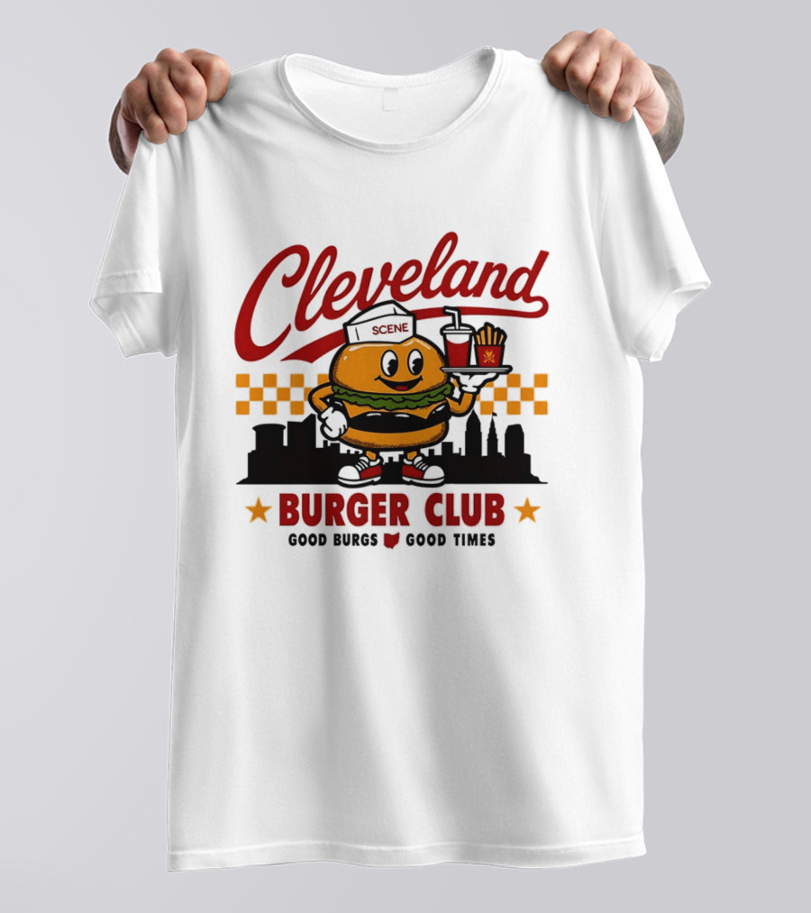 Cleveland Scene Burger Club City Skyline Good Burgs Good Times T-Shirt