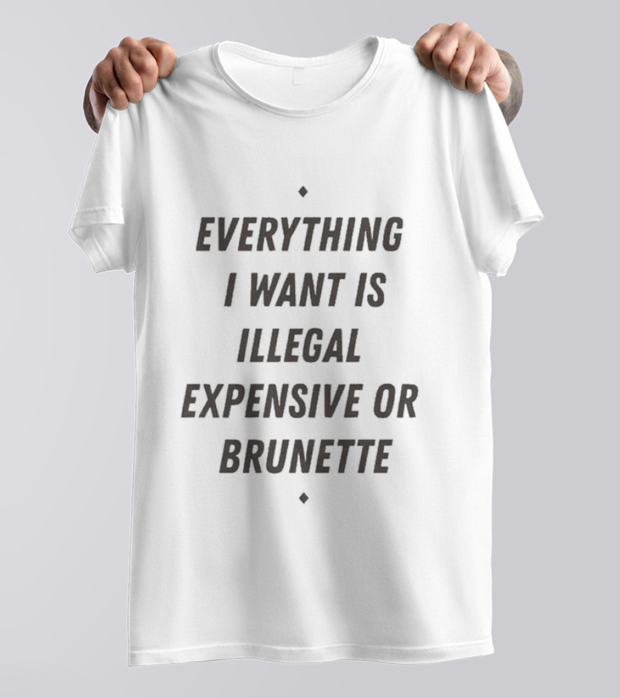 Everything I Want Is Illegal Expensive Or Brunette T-Shirt