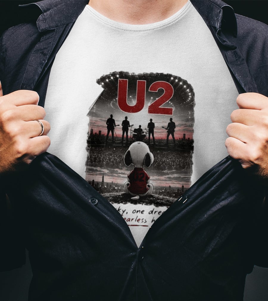 U2 Snoopy One Sky One Dream One Fearless Heart T-Shirt