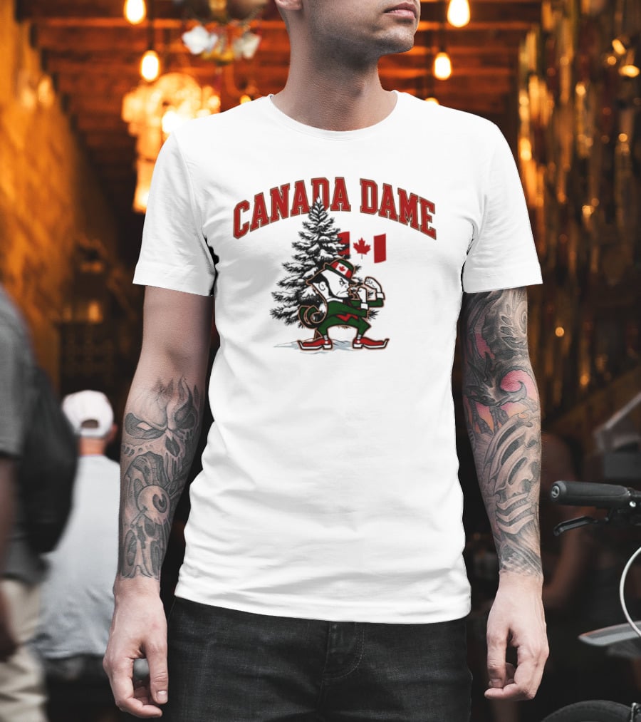 Canada Dame Irish Tree With Fighting Leprechaun And Maple Leaf T-Shirt