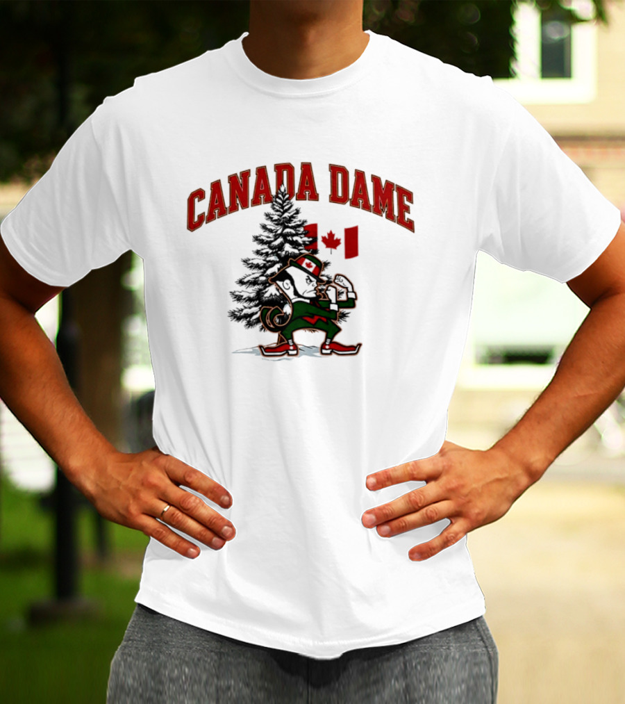 Canada Dame Irish Tree With Fighting Leprechaun And Maple Leaf T-Shirt