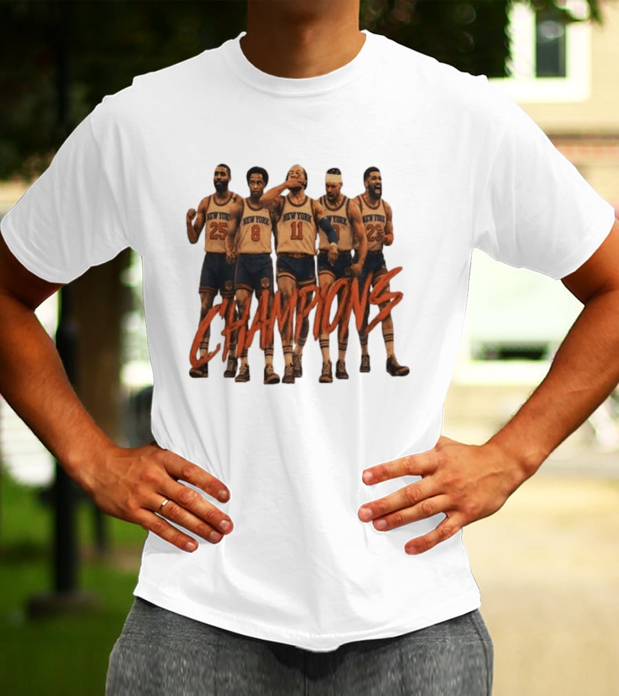 New York Knicks Champions Jalen Brunson Karl Anthony Towns Madison Square Garden NBA Basketball T-Shirt