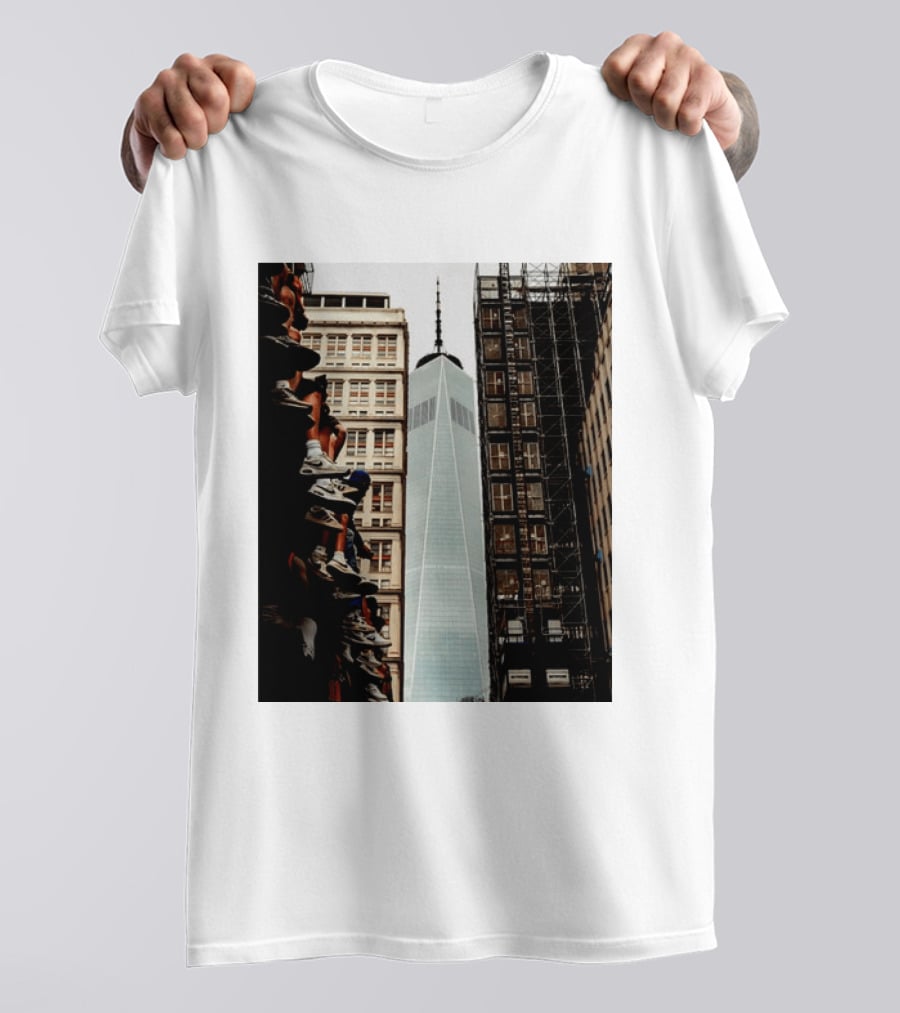 Jalen Brunson New York Knicks One World Trade Center Basketball Sneakers T-Shirt