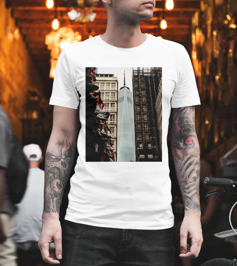 Jalen Brunson New York Knicks One World Trade Center Basketball Sneakers T-Shirt